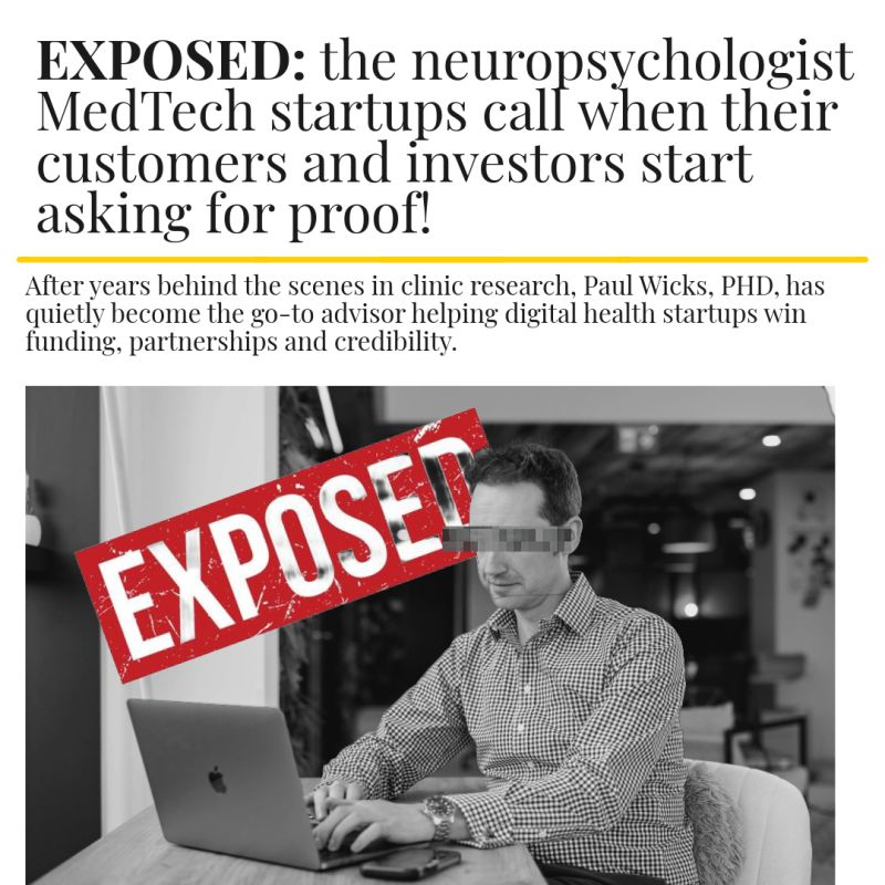 Exposed advertorial ad: the neuropsychologist MedTech startups call when their customers and investors start asking for proof