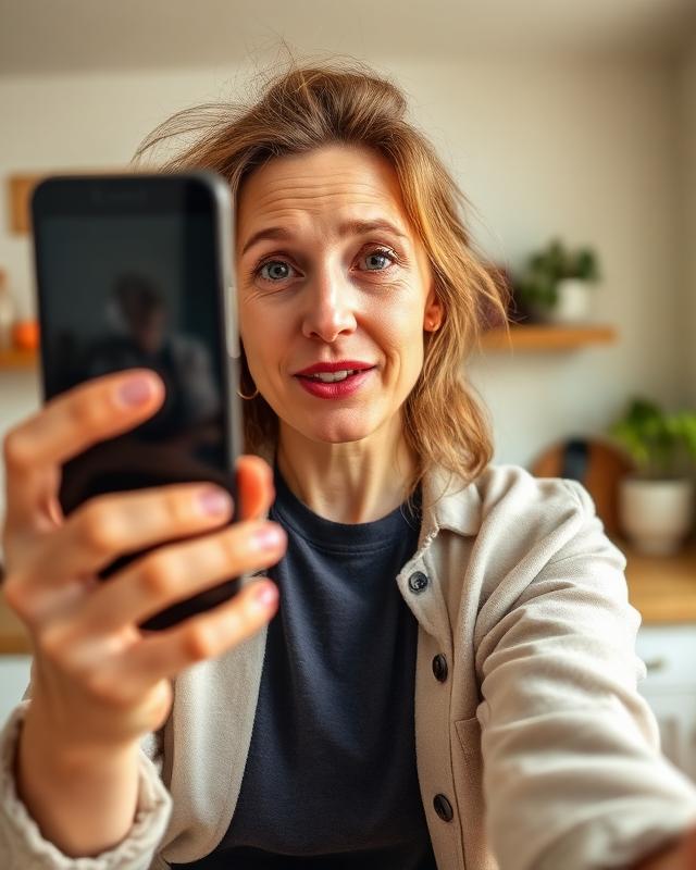 Founder filming herself in her kitchen for a live stream