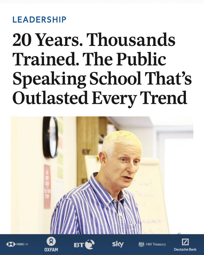 B2B ad example, Elite Secret advertorial for public speaking LinkedIn ad
