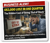 B2B ad example, Elite Secret inventory business alert LinkedIn ad