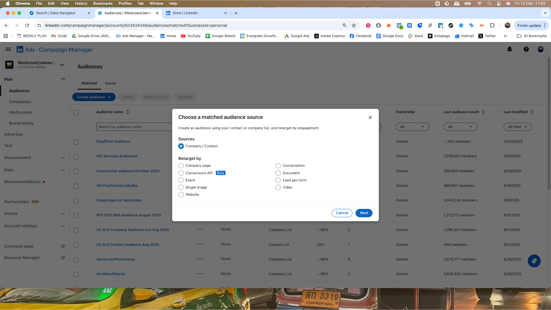 Select 'Company/Account' for ABM targeting